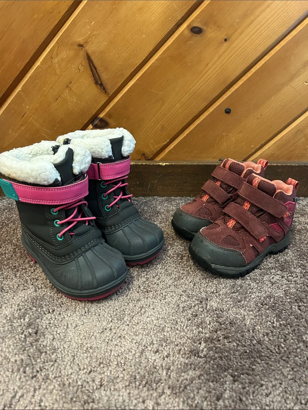 Toddler girls size 8 LL Bean hiking boots and cat & jack snow boots bundle!!